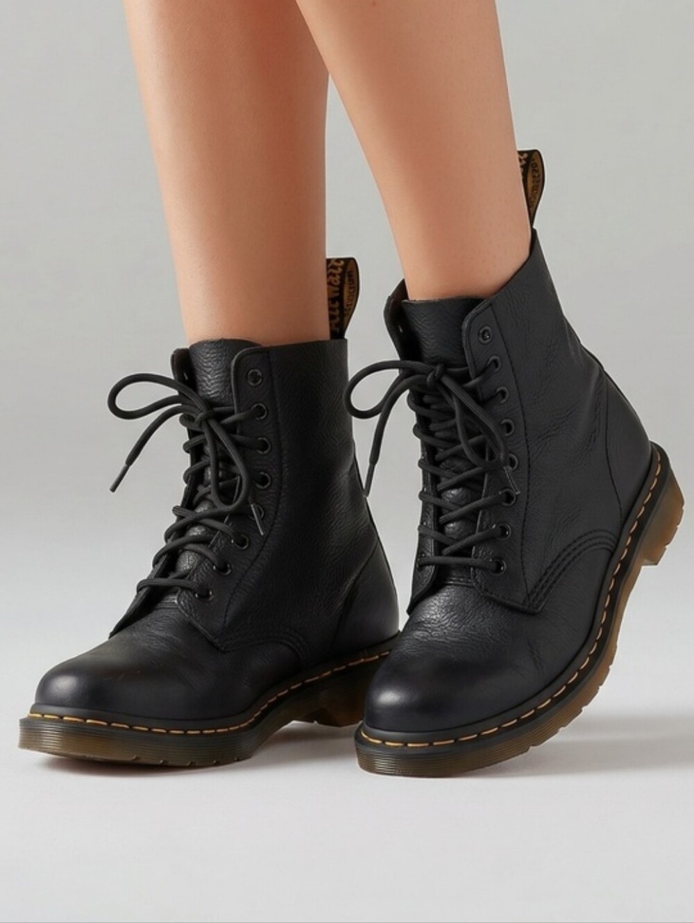 Dr. Martens Black Leather Lace-Up Combat Boots